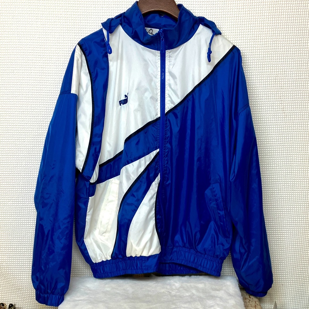 Puma Men's Jacket in Blue and White